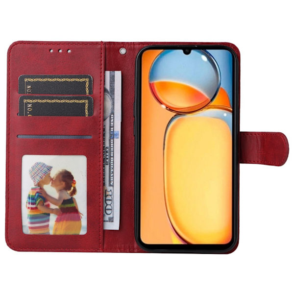 SKALO Xiaomi Redmi 13C 4G PU-nahkainen Lompakkokotelo - Valitse väri Red