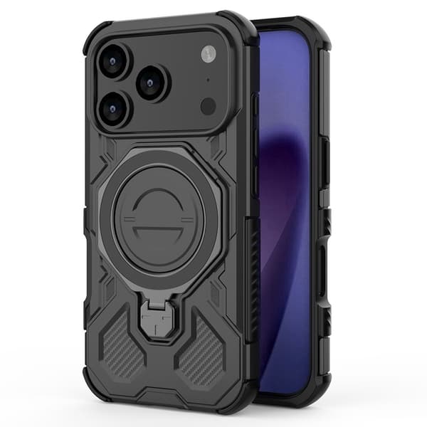 SKALO Armor Roterbar Ring Cover til iPhone 17 Pro Max - Sort Black