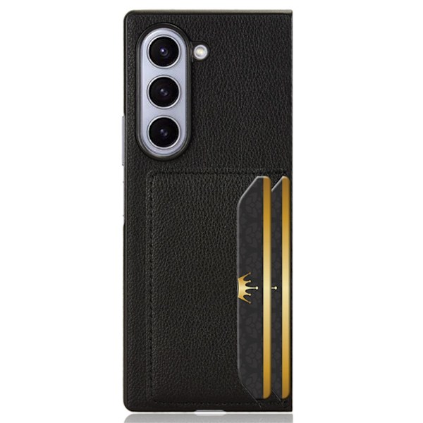 SKALO Samsung Z Fold6 PU-Läder Korthållare Skal - Svart Svart