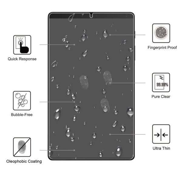 SKALO Samsung Tab A7 Lite Hærdet Glas Skærmbeskyttelse Transparent