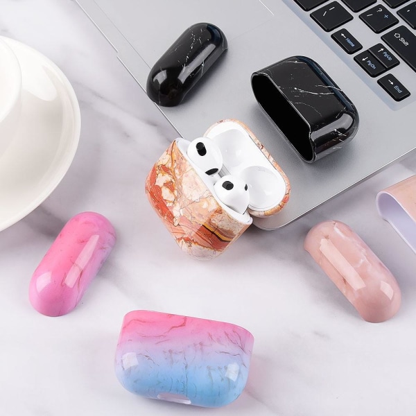 SKALO AirPods 3 Marmor Cover m. Karabinhage - #4 Multicolor