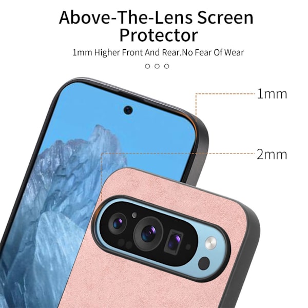SKALO Google Pixel 9/9 Pro PU læder Hybrid Cover - Brun Brown