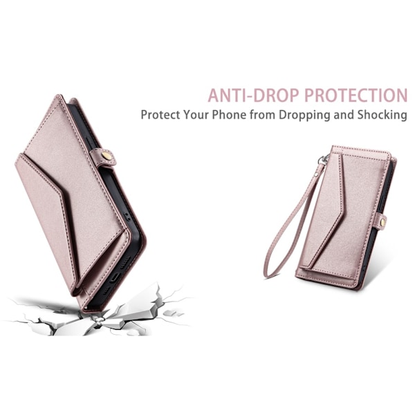 SKALO iPhone 16 Plus Evelope Clutch 5-Fack - Roséguld Rosa guld