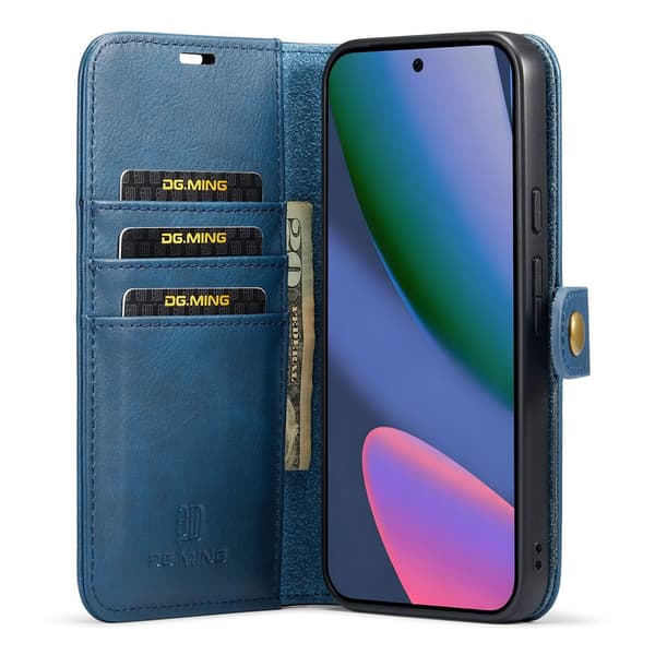 DG MING 2-i-1 Magnet Plånboksfodral för Google Pixel 11 Pro XL - Blå Blå