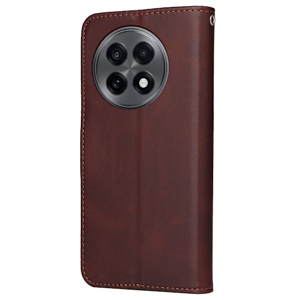 SKALO OnePlus 13R PU-læder Flip Cover - Vælg farve Brown