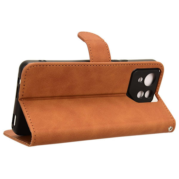 SKALO Asus ROG Phone 8 5G Matt PU-læderpungetui - Brun Brown