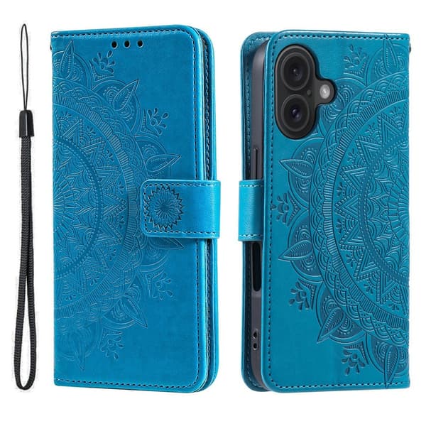 SKALO iPhone 17 Mandala Plånboksfodral - Blå Blå