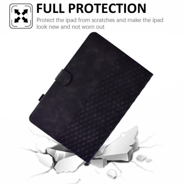 SKALO Amazon Fire HD 10/10 Plus (2021) Embossed PU-nahkainen Lompakkokotelo - Musta Black