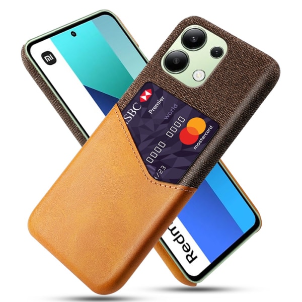 SKALO Xiaomi Redmi Note 13 4G Premium PU læder kortholder Cover Brown