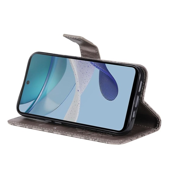 SKALO Motorola Moto G53 5G Mandala lompakkokotelo - Harmaa Grey