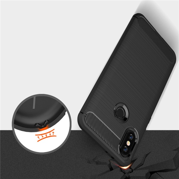 Stødsikker Armour Carbon TPU etui Xiaomi Mi A2 - flere farver Black