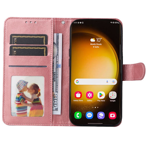 SKALO Samsung S24 Ultra PU-Läder Plånboksfodral - Fler färger Rosa