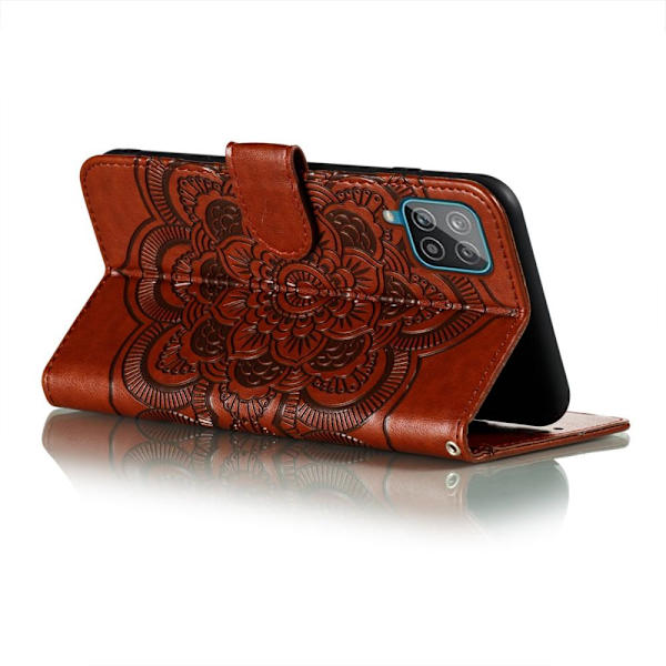 SKALO Samsung A22 4G Mandala Plånboksfodral - Brun Brown
