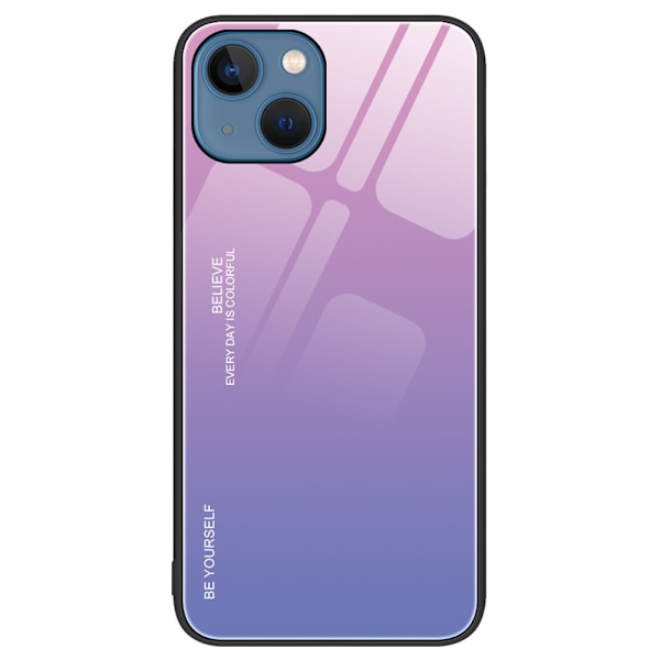 SKALO iPhone 15 Plus Gradient Härdat Glas TPU-skal - Rosa-Lila multifärg