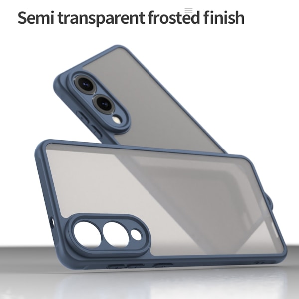 SKALO Samsung S25 Edge Color Bumper Frosted Suojakuori - Sininen Blue