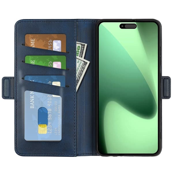SKALO iPhone 17 Pro Premium ID Plånboksfodral - Blå Blå