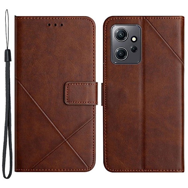 SKALO Xiaomi Redmi Note 12 4G Embossed Plånboksfodral i PU-Läder - Brun Brun