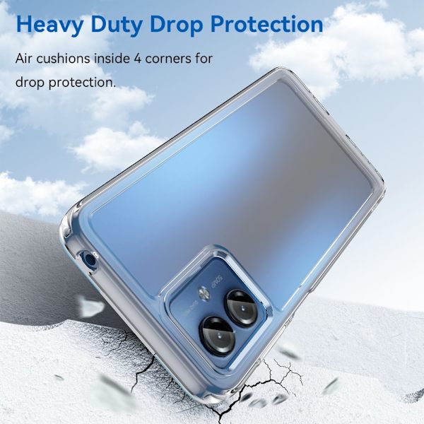 SKALO Motorola Moto G14 Transparent TPU Metal Buttons Cover - Gennemsigtig Transparent