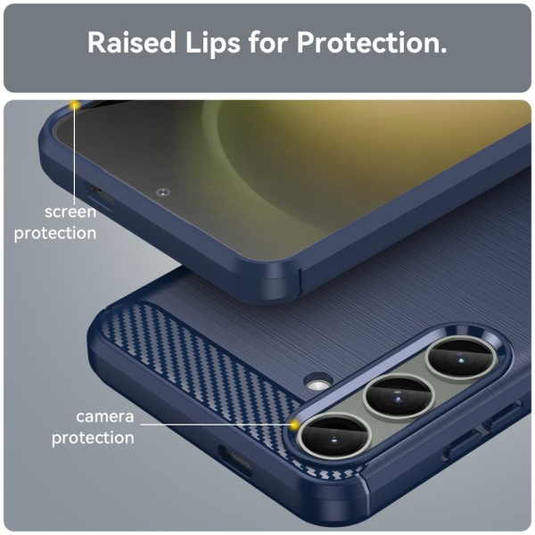 SKALO Samsung S24+ Armor Carbon Stöttåligt TPU-skal - Fler färge Blå