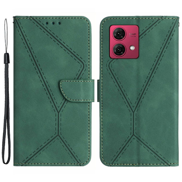 SKALO Motorola Edge 40 Neo 5G Embossed Plånboksfodral i PU-Läder - Grön Grön