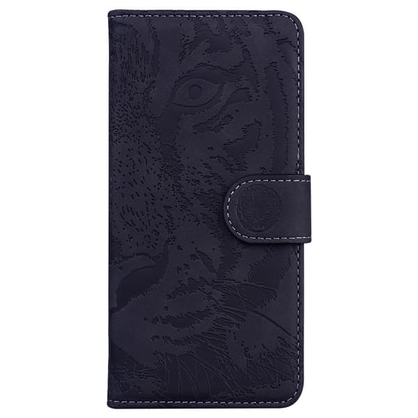 SKALO Præget Tiger Flip Cover til iPhone 18 Pro - Sort Black