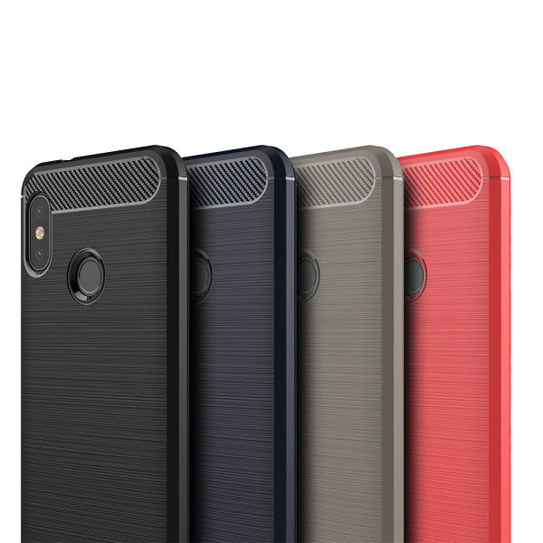 Stødsikker Armour Carbon TPU etui Xiaomi Mi A2 Lite - flere farver Black