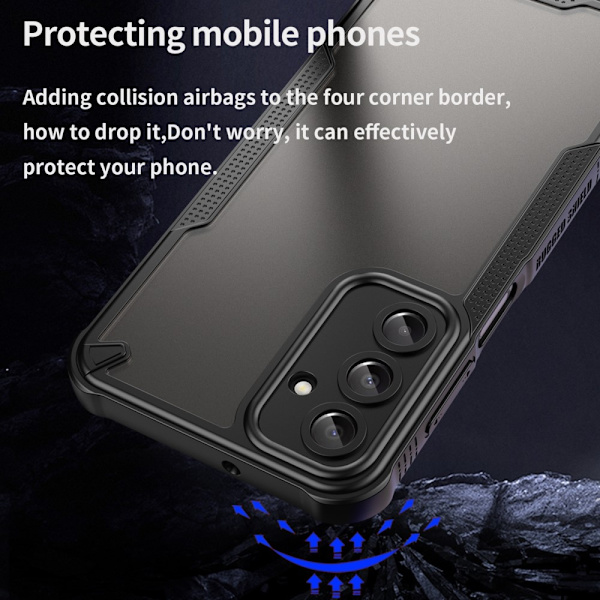 SKALO Samsung A16 Armor Hybrid Frosted Skal - Svart Svart