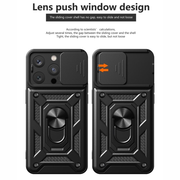 SKALO iPhone 15 Pro Armor hybridi metallirengas kameran liukusää Silver