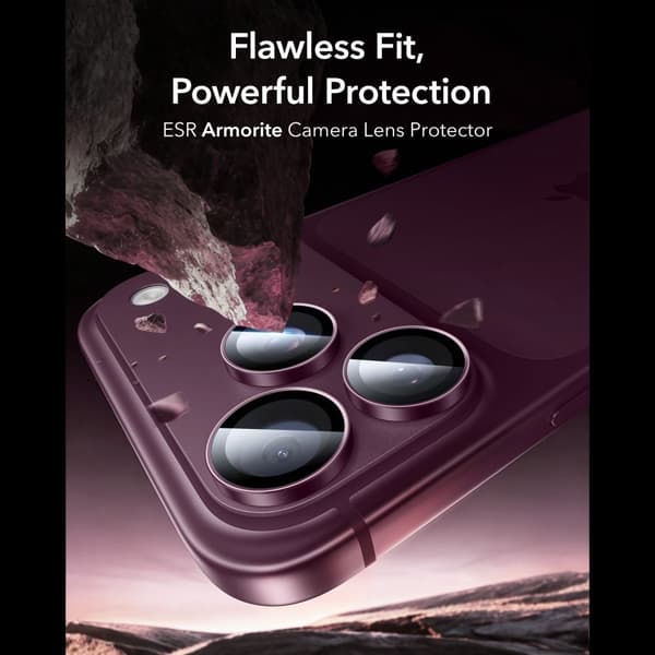 ESR Armorite Camera Protector Kameraskydd i Härdat glas för iPhone 18 Pro - Deep Burgundy Vin, röd