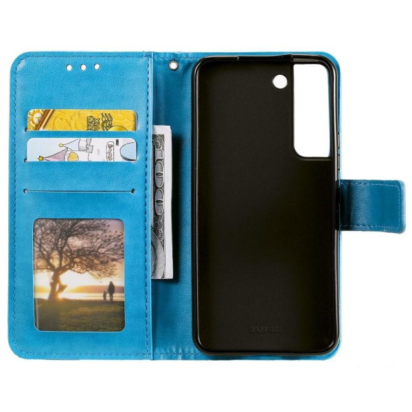 SKALO Samsung S22 Mandala Plånboksfodral - Blå Blå