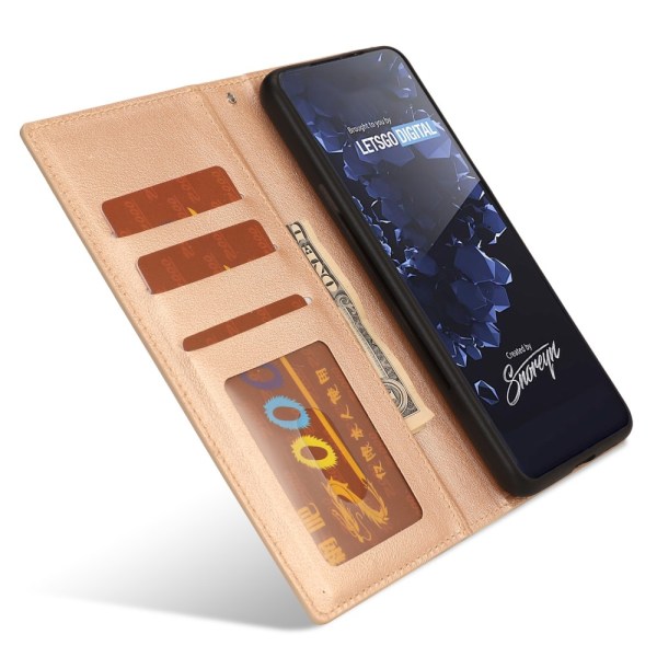 SKALO Samsung S23 Plus DOLIZMA 2 in 1 magneettinen lompakkokotel Gold