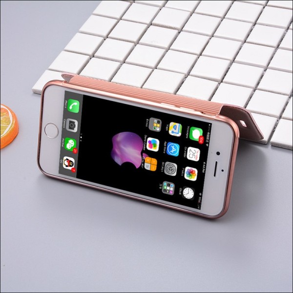 SKALO iPhone 7/8 Plånboksfodral TPU Ultraslim design - Fler färg Rosa