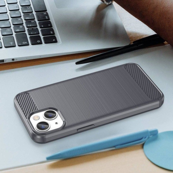 SKALO iPhone 14 Armor Carbon Stødsikker TPU-cover - Vælg farve Grey