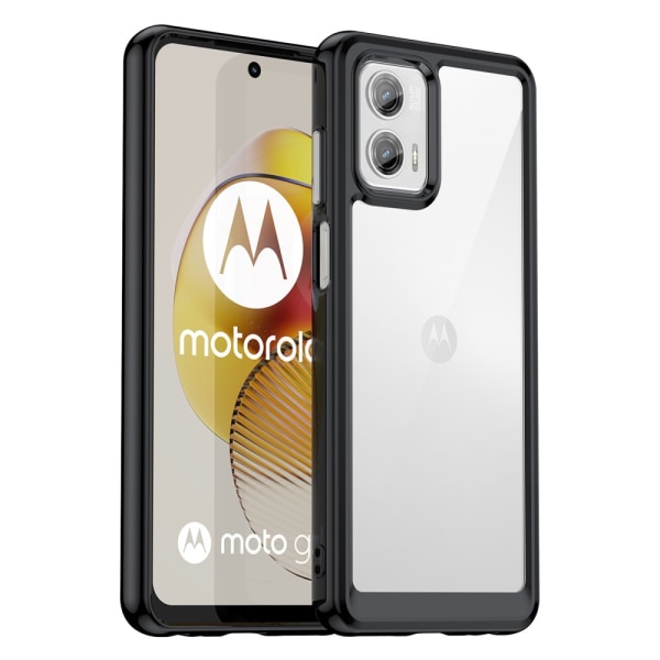 SKALO Motorola Moto G73 5G Läpinäkyvä TPU suojakuori - Musta Black