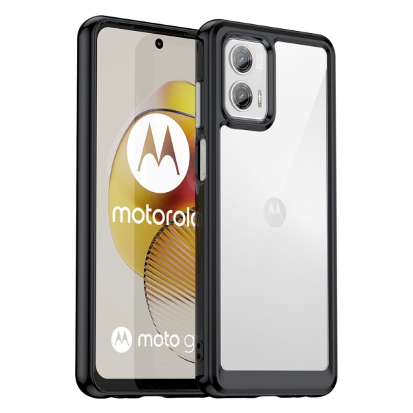 SKALO Motorola Moto G73 5G Transparent TPU Bumper cover - Sort Black
