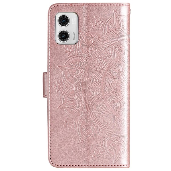 SKALO Motorola Moto G73 5G Mandala Plånboksfodral - Roséguld Rosa guld