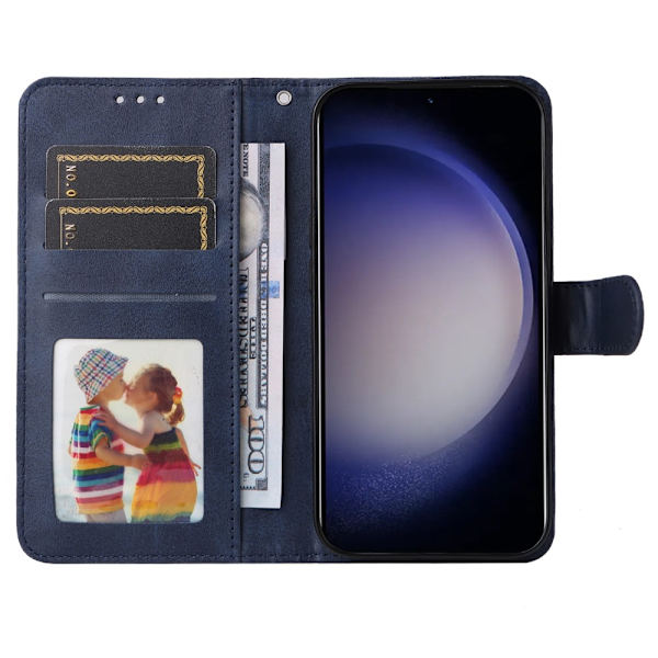 SKALO Samsung S24+ PU-Läder Plånboksfodral - Fler färger Blå