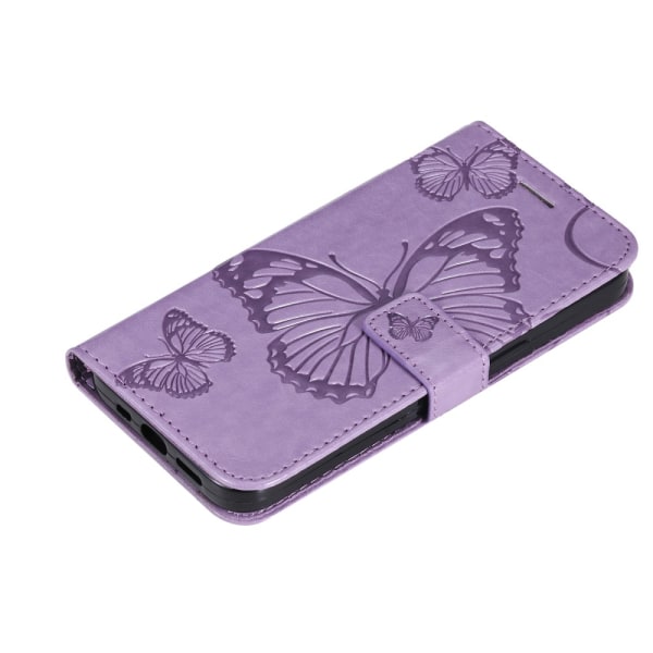 SKALO iPhone 15 Plus Mandala Butterfly Flip Cover - Lilla Purple