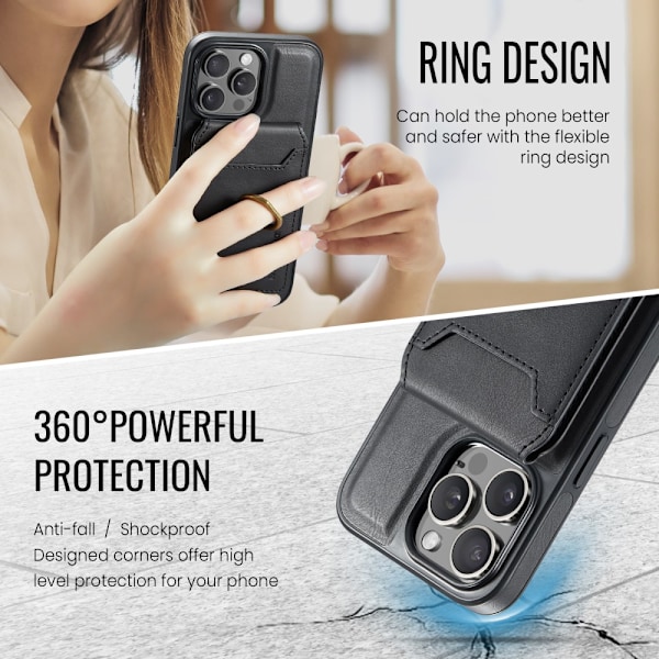 MAGKING iPhone 16 Pro Max K1 Series Magnetisk Cover+Pungetui - Sort Black