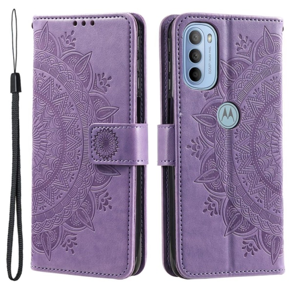 SKALO Moto G31 / G41 Mandala Pung Etui - Lilla Purple