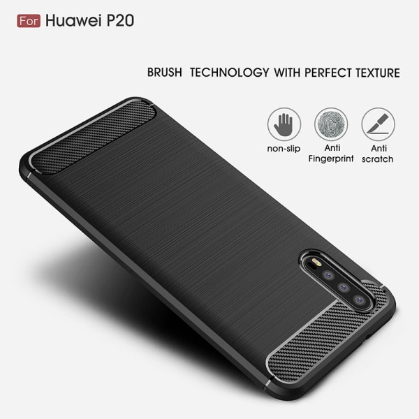 SKALO Huawei P20 Armor Carbon Stöttåligt TPU-skal - Fler färger grå