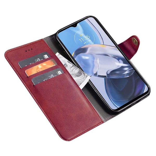 SKALO Motorola Moto G53 5G IDEWEI Plånboksfodral i PU-Läder - Rö Röd