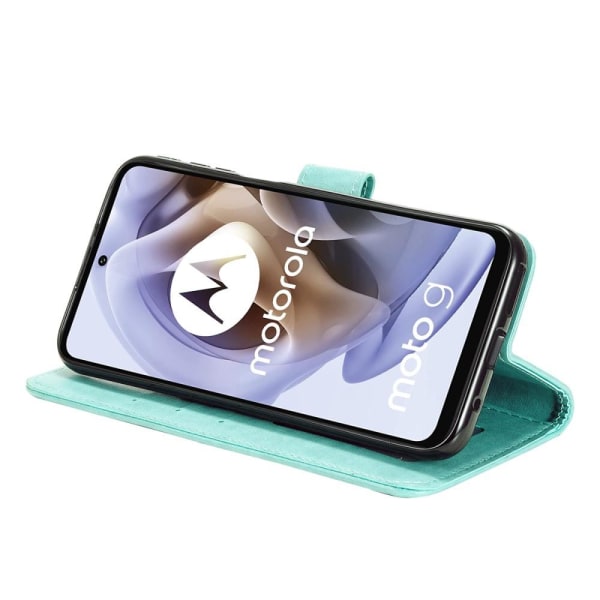 SKALO Moto G31 / G41 Mandala Pung Etui - Turkis Turquoise