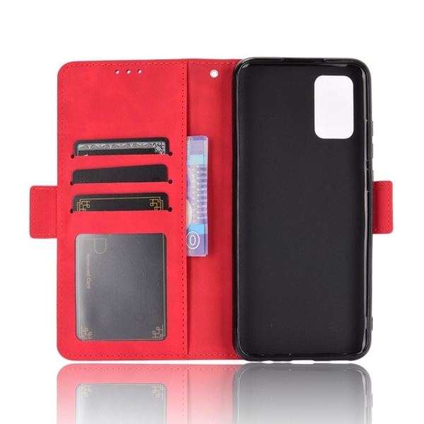 SKALO Samsung A02s / A03s 6-paikkainen lompakkokotelo - punainen Red