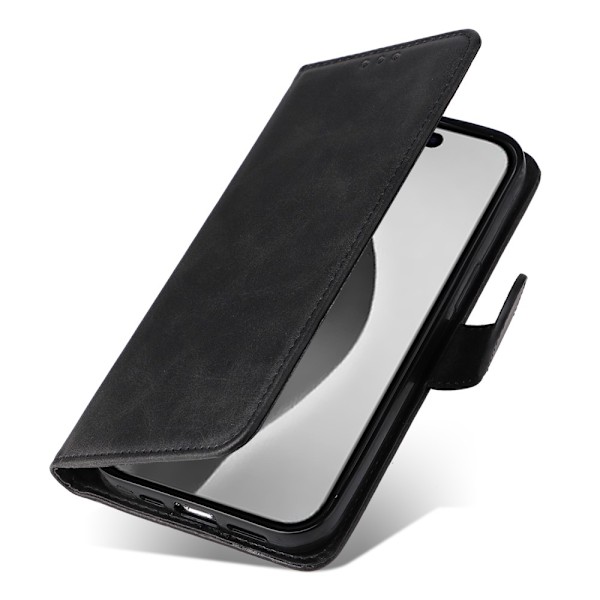 SKALO iPhone 16 Pro Max PU-læder Pungetui - Vælg farve Black