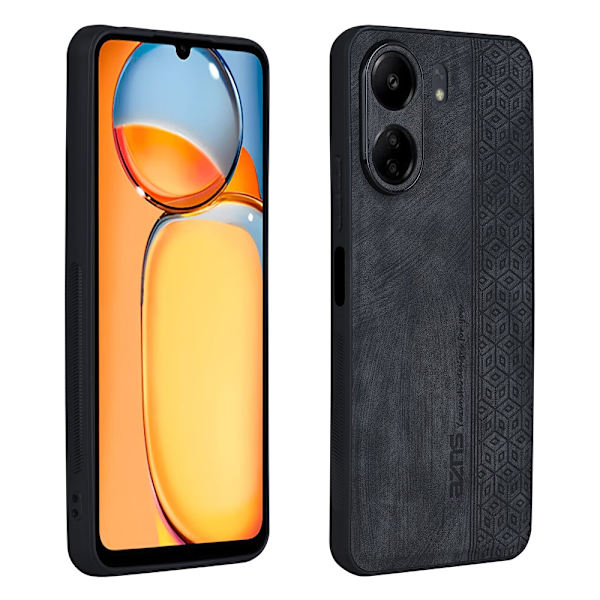 SKALO Xiaomi Redmi 13C 4G AZNS PU læder Cover - Sort Black