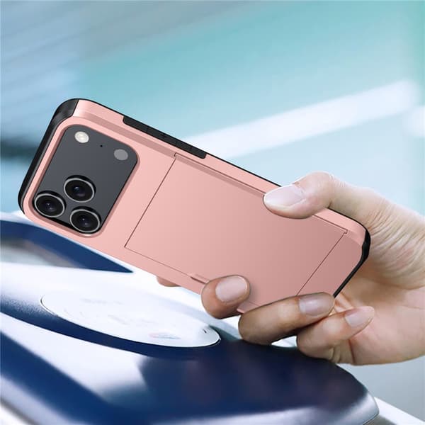 SKALO Armor Kortholder Cover til iPhone 18 Pro Max - Sort Black