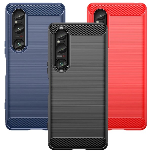 SKALO Sony Xperia 1 VI Armor Carbon Stødsikker TPU-cover - Vælg Red