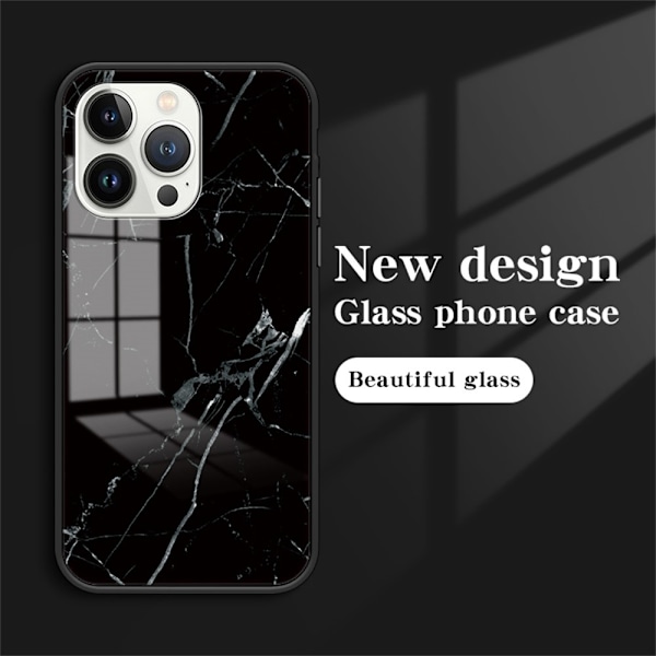 SKALO iPhone 16 Pro Marmori karkaistu lasi TPU-suojakuori - #1 Multicolor