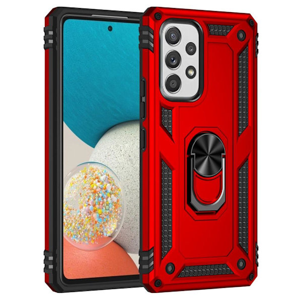 SKALO Samsung A53 5G Armor Hybridi metallirengas kuori - Punainen Red